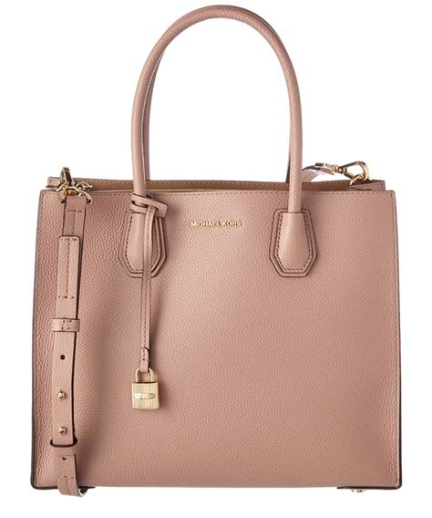 michael michael kors mercer large leather tote beige lining|Michael Kors large signature tote.